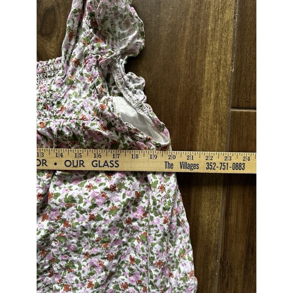 Hayden Los Angeles Mini Babydoll Dress Smocked Med Cottage Ruffle Floral Boho - Picture 4 of 7